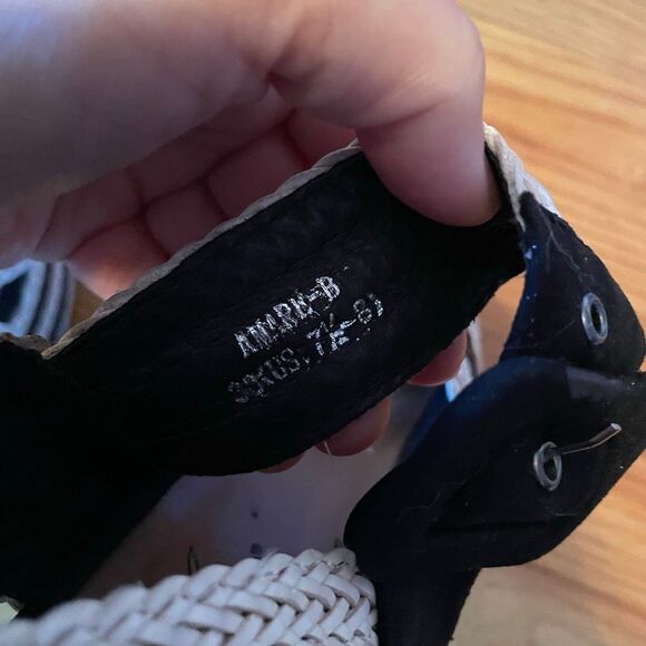 AZURA | cream & black amare heeled platform sandals 38 - Picture 7 of 9